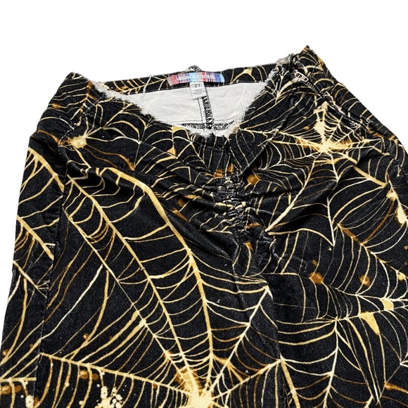 Urban Outfitters Spider Web Print Ruched V-Front Pant 27 - Picture 6 of 14